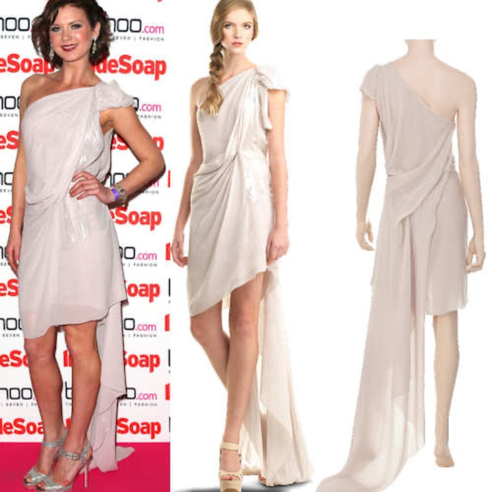 Max Studio Asymmetrical Cream Dress